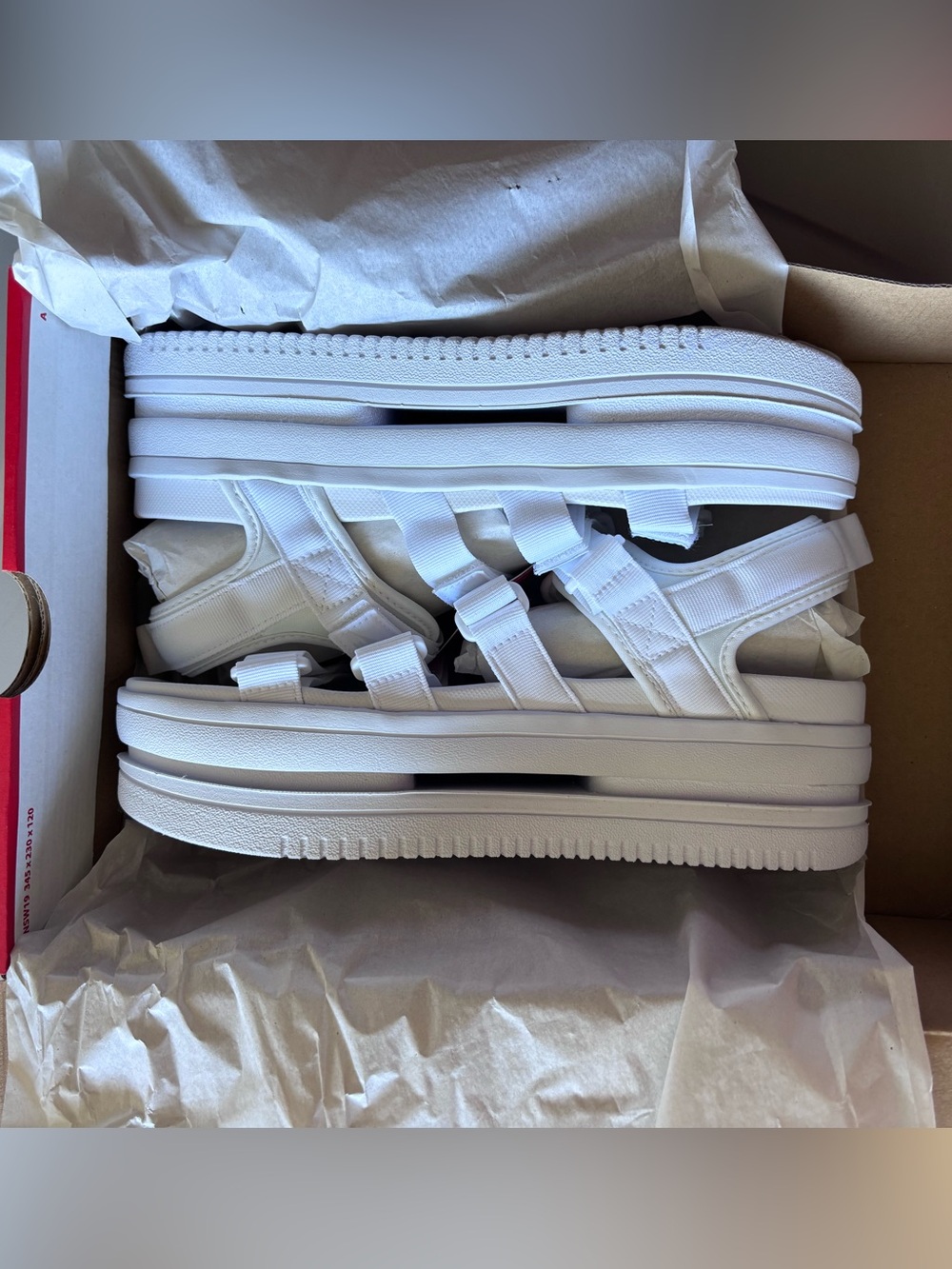 Nike Icon White Platform Strappy Sandals